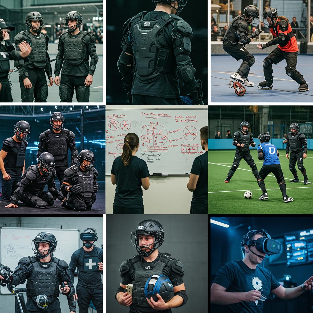 보호 장비를 착용한 팀이 전략을 점검하며 움직이는 긴장 속에 온카스터디의 안전 의식이 스며드는 순간